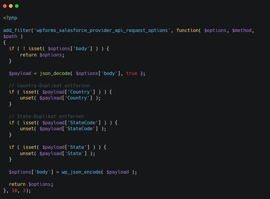 WPForms Salesforce FIELD_INTEGRITY_EXCEPTION